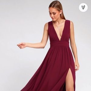 Lulu Heavenly Hues Burgundy Maxi Dress